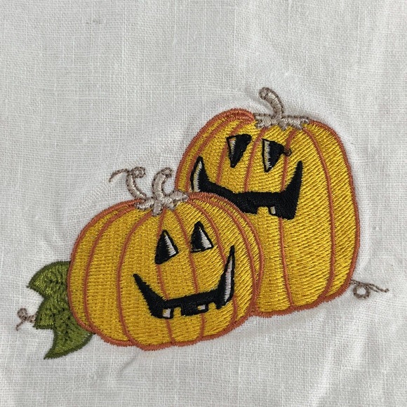 4 Halloween Tea Towels MWW Market Spider JOL Jack-o-lantern Ghost Cat Linens - Picture 7 of 13